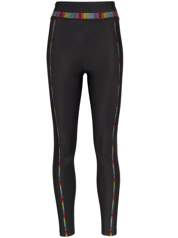 Adam Selman Sport Embellished Performance Leggings - Black