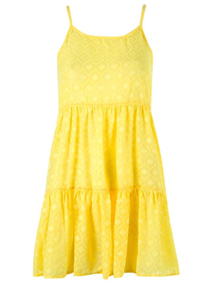 Blue Man Jacquard Beach Dress, Women's, Size: M, Yellow/orange, Polyester