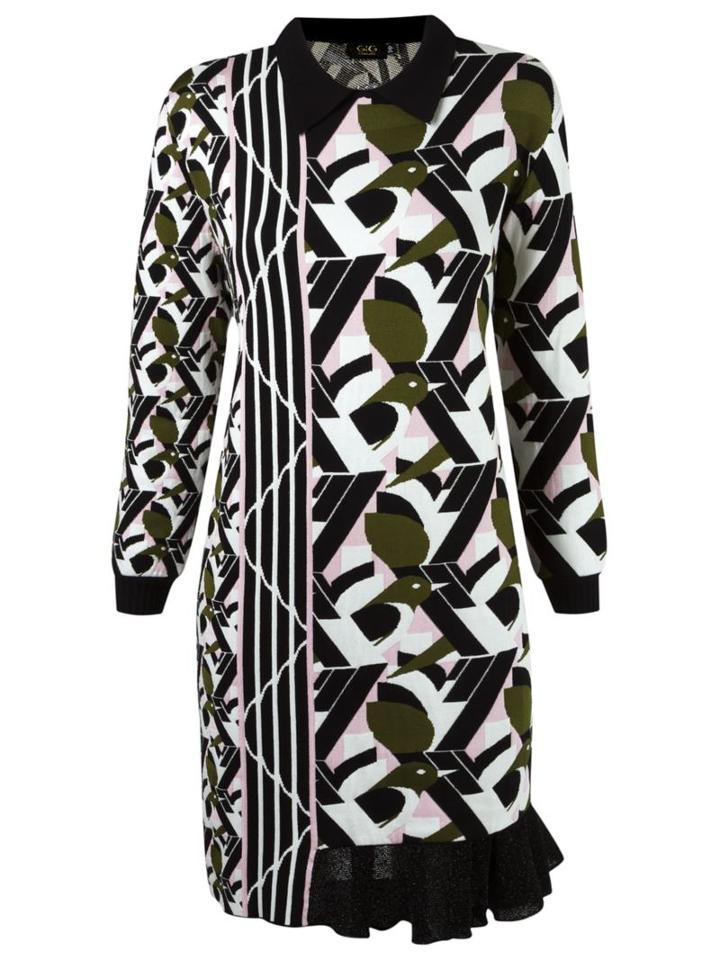 Gig Geometric Pattern Knit Dress, Women's, Size: G, Lurex/polyamide/viscose