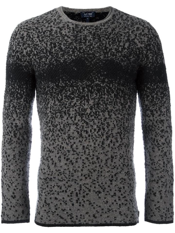 Armani Jeans Gradient Effect Jumper, Men's, Size: Xxl, Nude/neutrals, Wool/polyamide