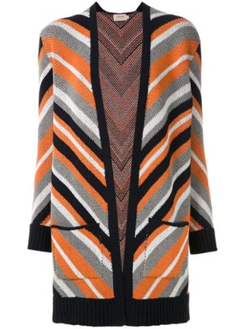 A.brand Casaco Listras Diagonais - Off White/verde/ Café/ Laranja -