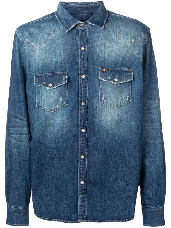 7 For All Mankind Western Shirt - Blue