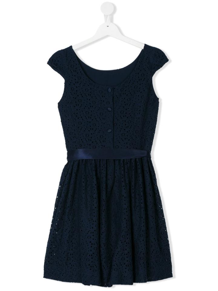 Ralph Lauren Kids - Teen Tie Ribbon Waist Dress - Kids - Cotton/nylon/polyester - 14 Yrs, Blue