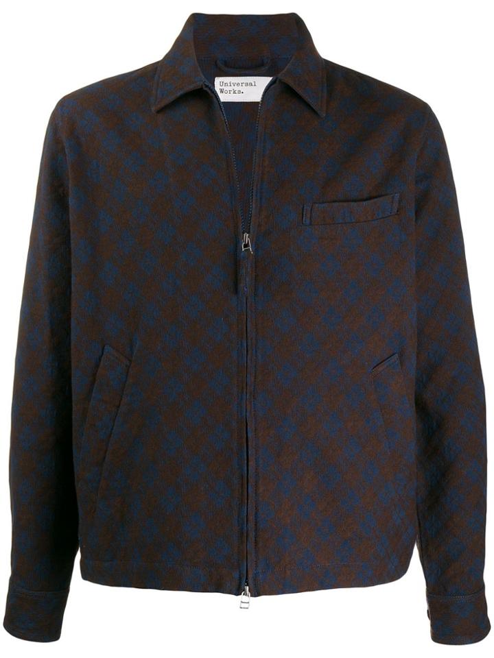 Universal Works Diamond Check Jacket - Blue