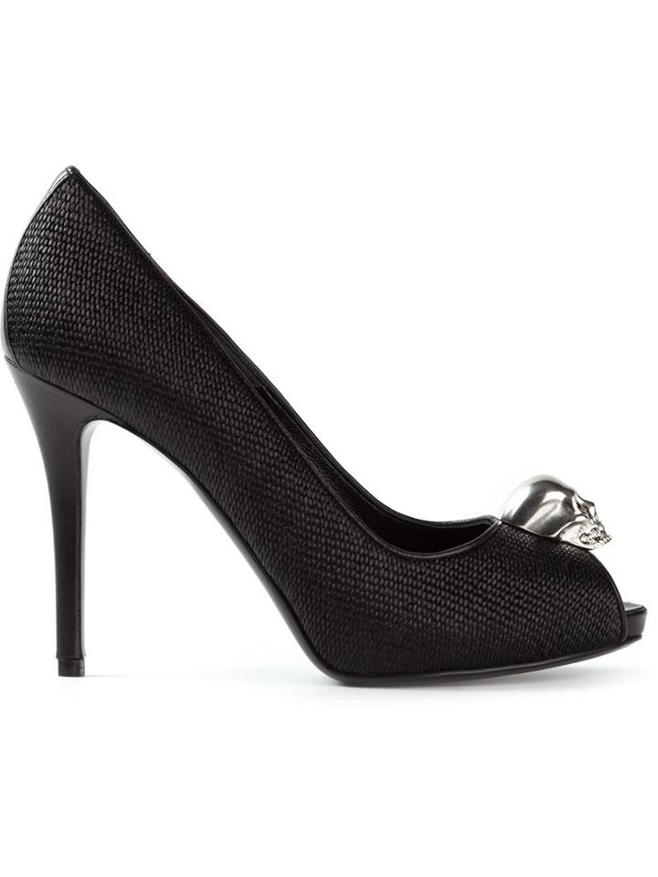 Alexander Mcqueen Skull Peep Toe Pumps