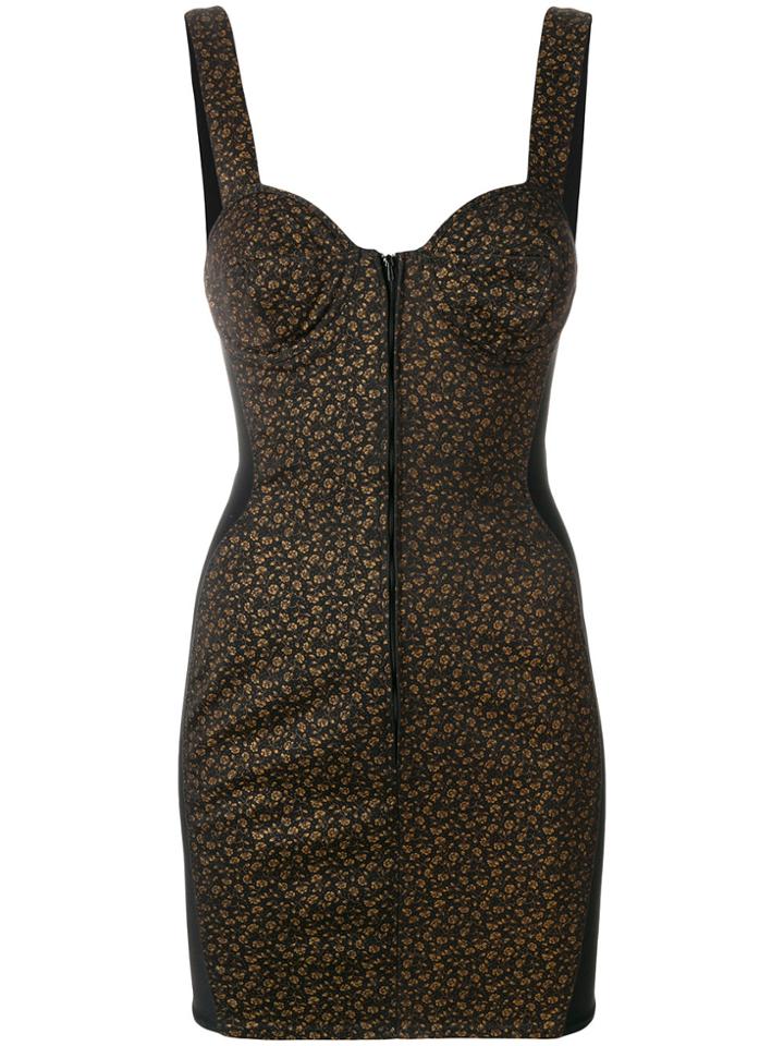 Jean Paul Gaultier Vintage Flower Print Panelled Dress - Black