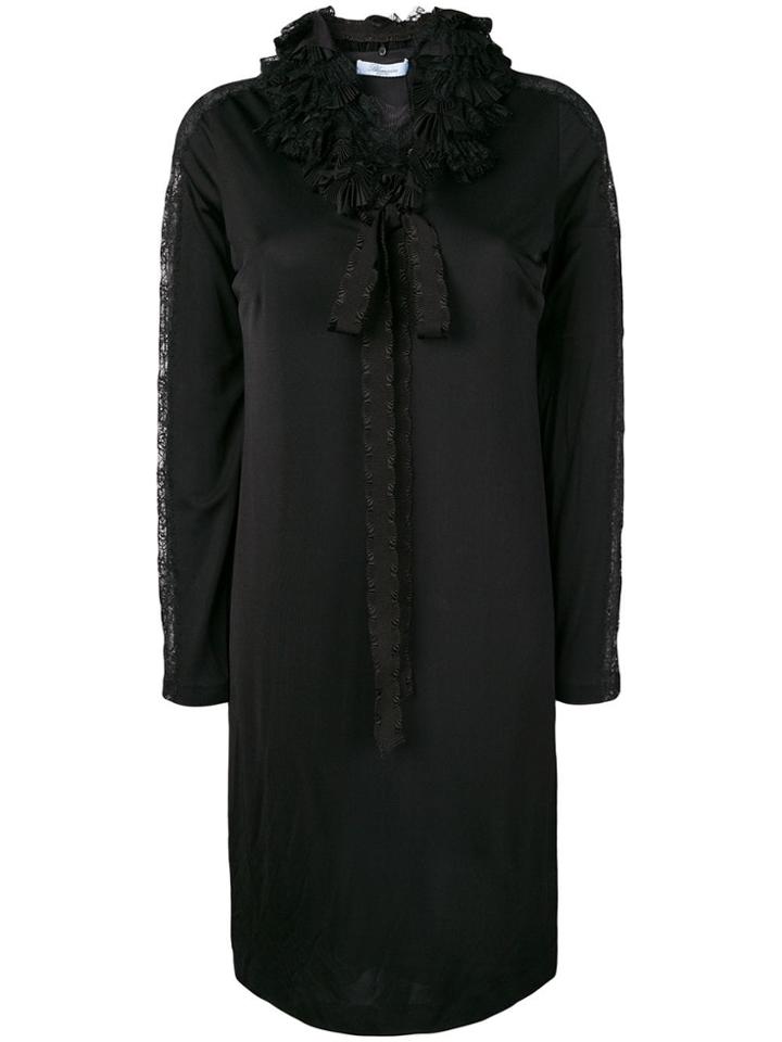 Blumarine Frill Neckline Shift Dress - Black