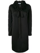 Blumarine Frill Neckline Shift Dress - Black