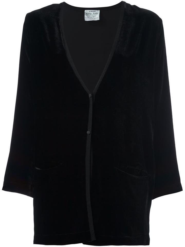 Forte Forte Velvet Pocket Cardigan, Women's, Size: 0, Black, Viscose/silk