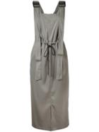 G.v.g.v. Twill Utility Pinafore Dress, Women's, Size: 36, Green, Polyester/triacetate