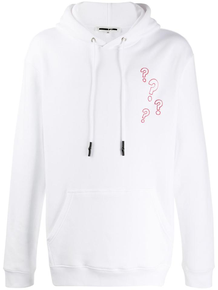 Mcq Alexander Mcqueen Question Mark Print Hoodie - White