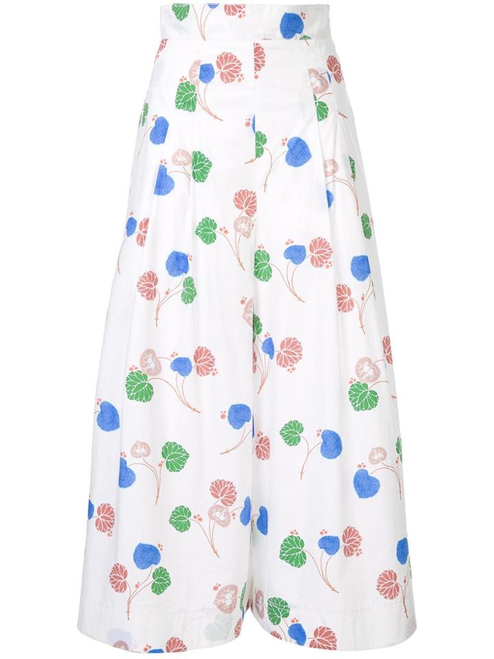 Peter Pilotto Wide Cropped Tailored Trousers - White