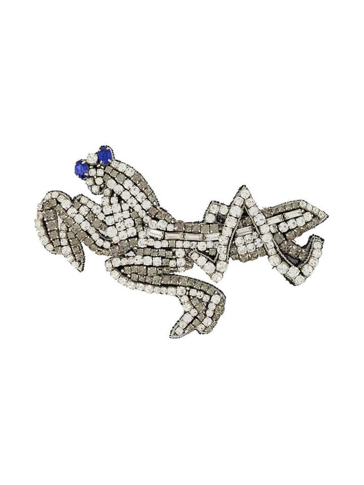 Rochas Embellished Brooch - Metallic