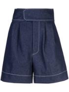 Harvey Faircloth High-rise Denim Shorts - Blue
