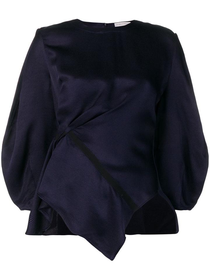 Palmer / Harding Gathered Waist Blouse - Blue