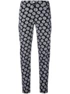 D.exterior - Embroidered Skinny Trousers - Women - Cotton/polyamide/polyester/spandex/elastane - M, Black, Cotton/polyamide/polyester/spandex/elastane