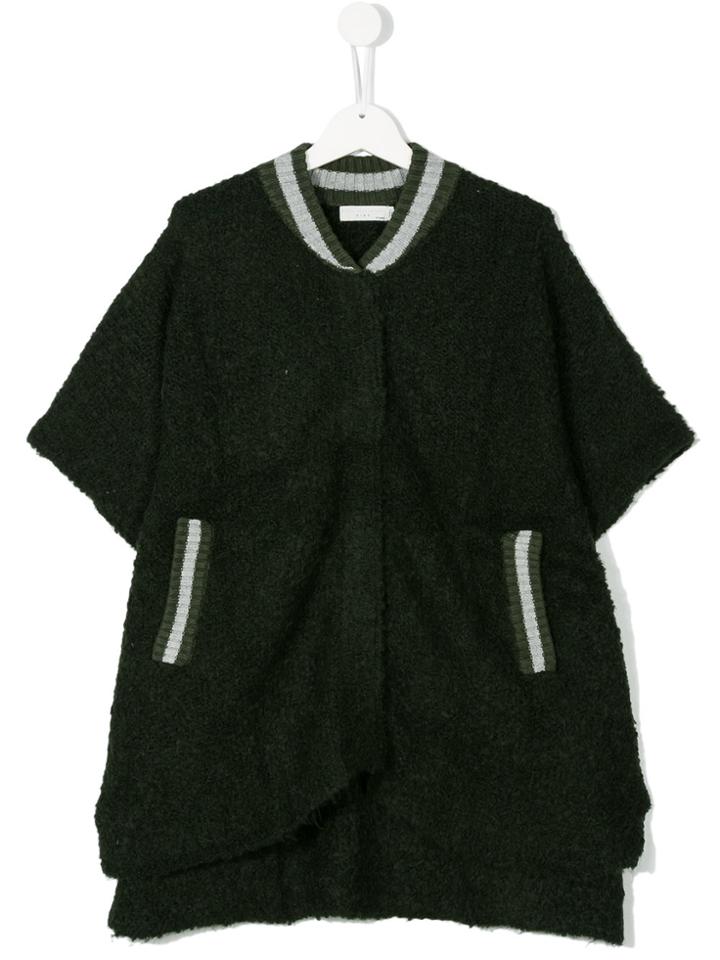 Stella Mccartney Kids Teen Long-line Knitted Cardigan - Green