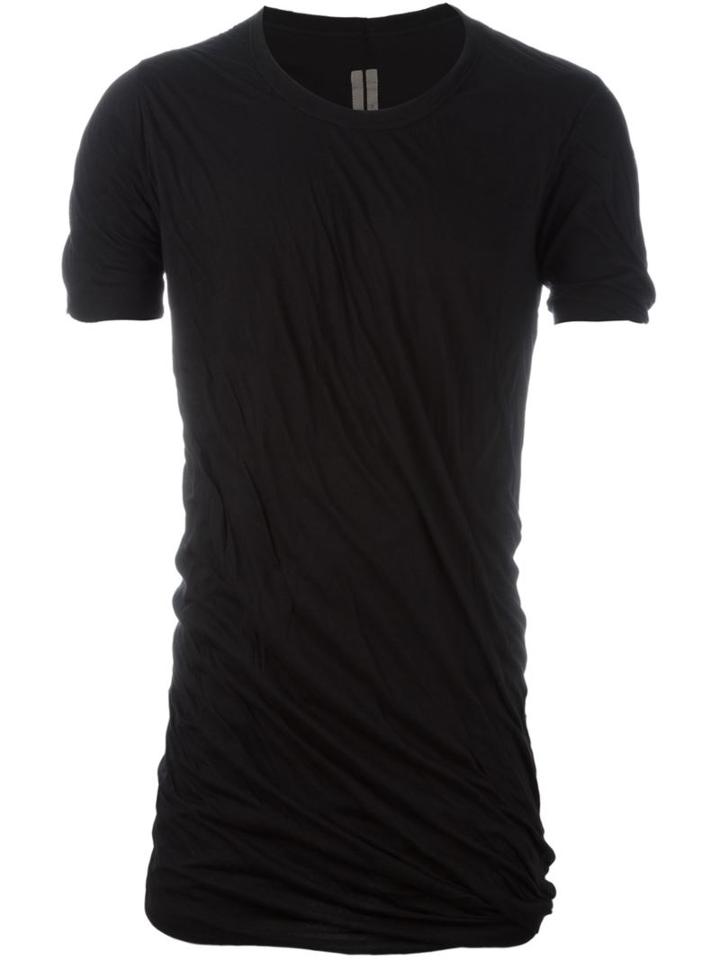 Rick Owens Ruched T-shirt, Men's, Size: Xl, Black, Cotton