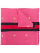 Gucci Embroidered Star Scarf - Pink & Purple