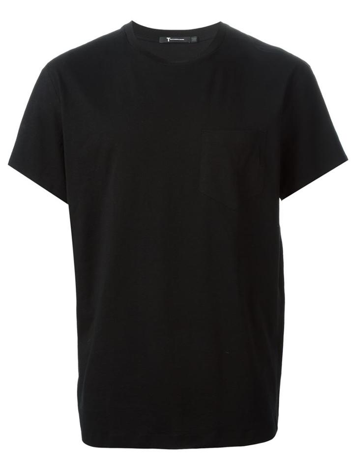 T By Alexander Wang Round Neck T-shirt, Men's, Size: L, Black, Cotton