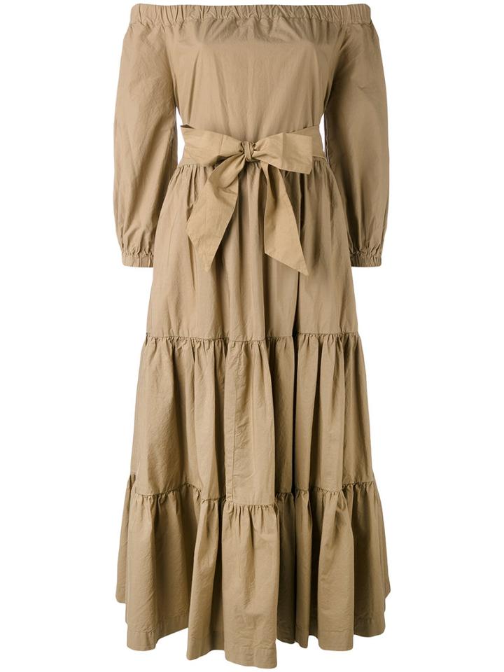 Erika Cavallini - Lilian Off-shoulders Dress - Women - Cotton - 42, Nude/neutrals, Cotton