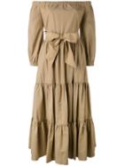 Erika Cavallini - Lilian Off-shoulders Dress - Women - Cotton - 42, Nude/neutrals, Cotton