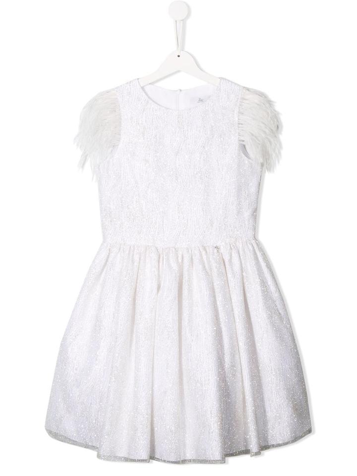 Petit Teen Feather-embellished Dress - White