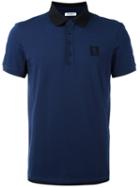 Dirk Bikkembergs Contrast Collar Polo Shirt, Men's, Size: Small, Blue, Cotton/spandex/elastane