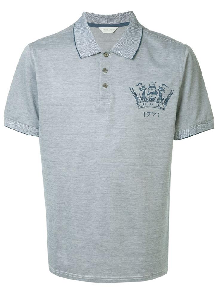 Gieves & Hawkes Logo Detail Polo Shirt - Blue