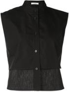 Tome Sleeveless Cropped Shirt - Black