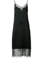 Valentino Lace Trim Slip Dress - Black