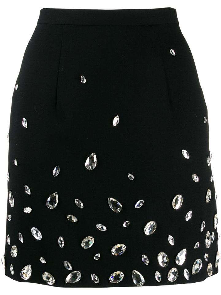 Christopher Kane Crystal Gem Mini Skirt - Black