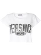 Versace Pre-owned Logo Cropped Top - White