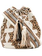 Naledi Geometric Pattern Bag - White