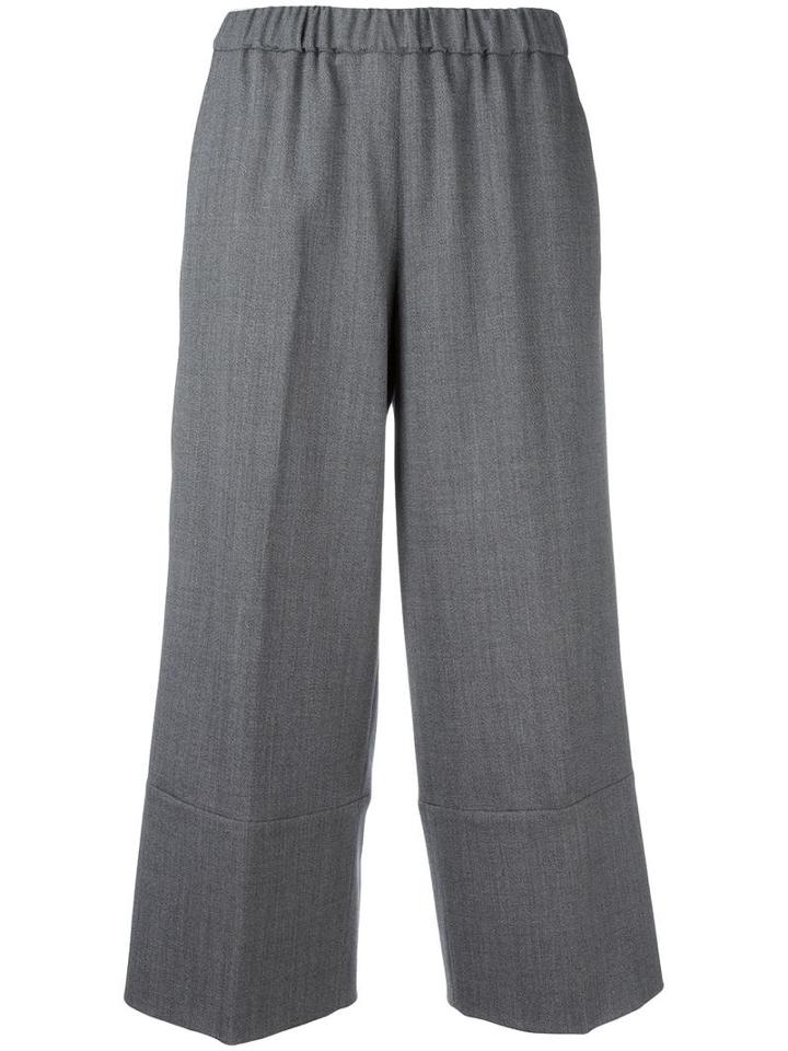 Fabiana Filippi Wide-legged Trousers, Women's, Size: 44, Grey, Cotton/polyester/spandex/elastane/merino