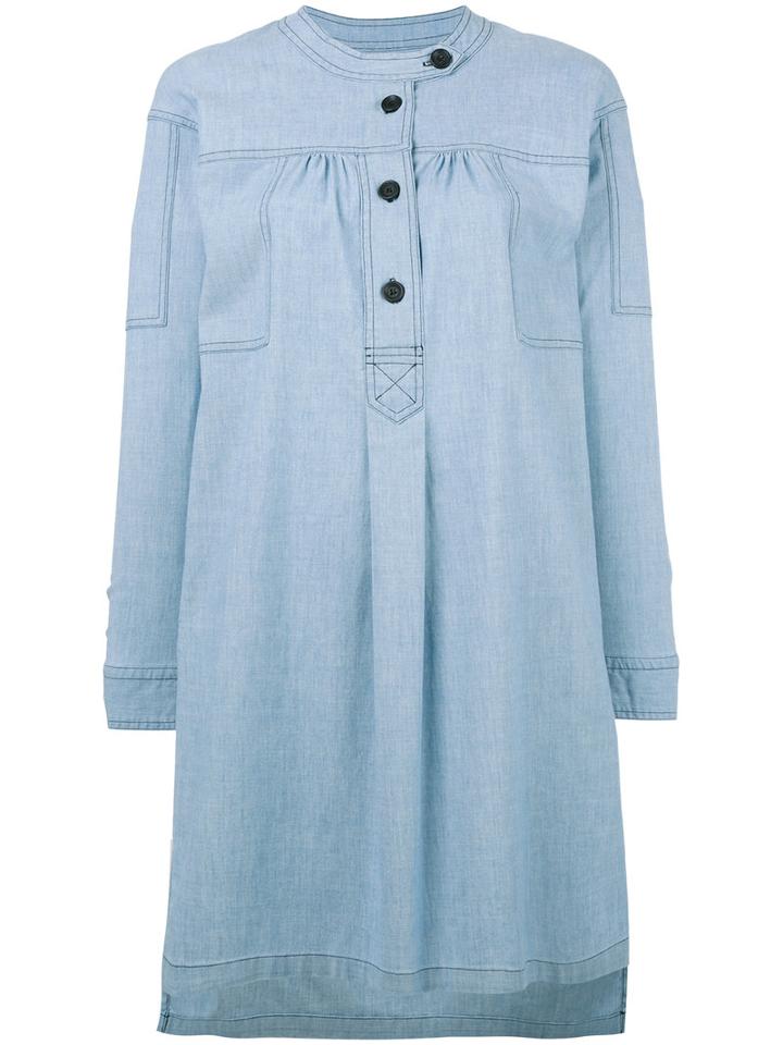 Isabel Marant Étoile Button-top Denim Shirt Dress, Women's, Size: 40, Blue, Cotton/elastodiene