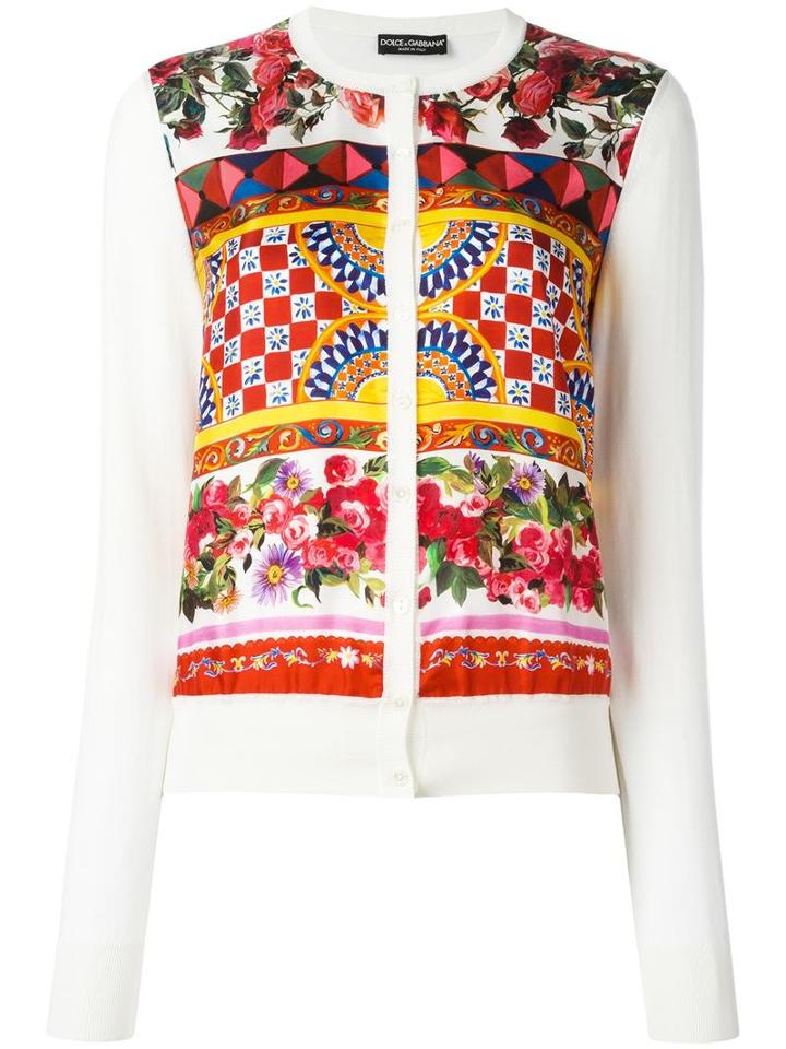 Dolce & Gabbana Mambo Print Cardigan, Size: 48, Nude/neutrals, Silk