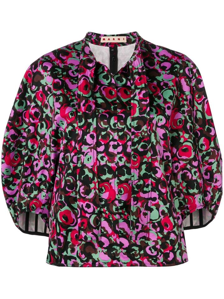 Marni Floral Print Blouse - Black
