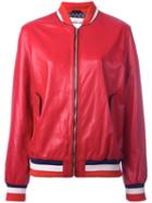 Michel Klein Bomber Jacket, Women's, Size: 34, Red, Leather/silk