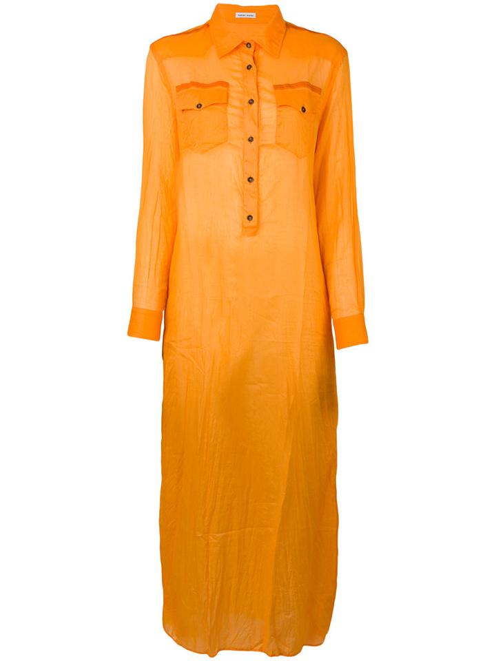 Tomas Maier Long Dress, Women's, Size: 4, Yellow/orange, Cork