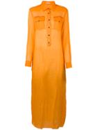 Tomas Maier Long Dress, Women's, Size: 4, Yellow/orange, Cork