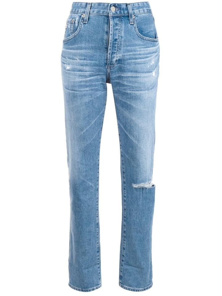 Ag Jeans Straight Leg Jeans, Women's, Size: 30, Blue, Cotton/polyurethane