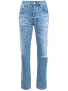 Ag Jeans Straight Leg Jeans, Women's, Size: 30, Blue, Cotton/polyurethane