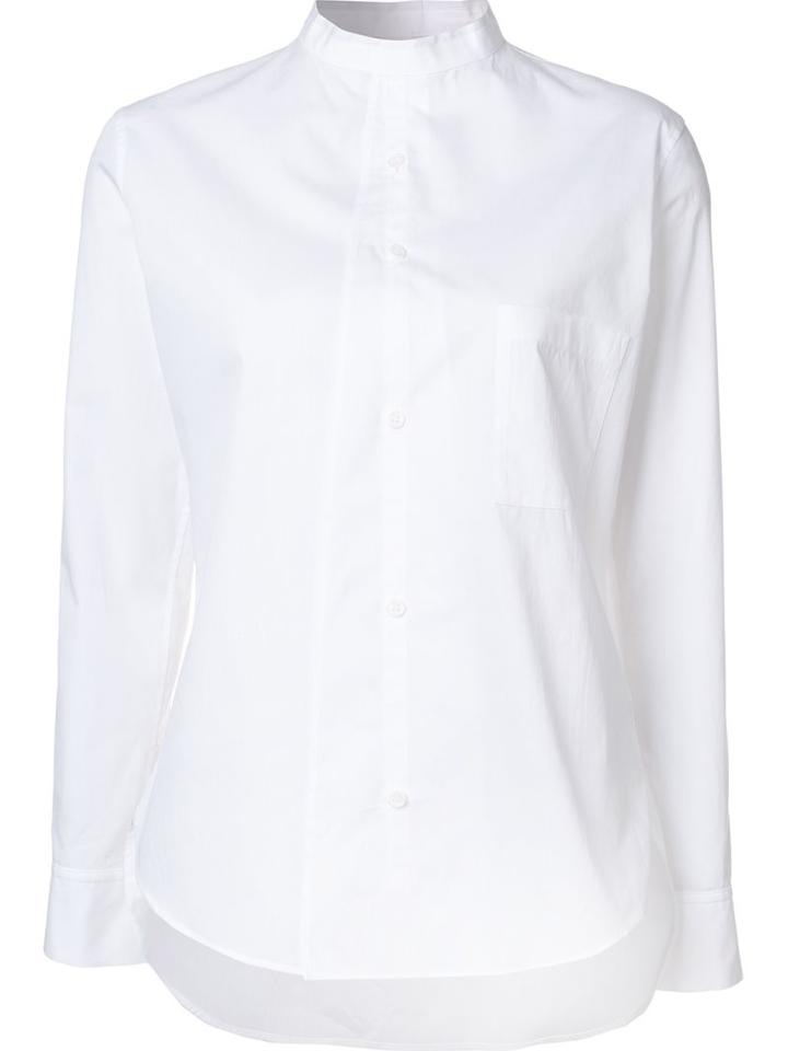 Y's Band Collar Shirt, Women's, Size: 2, White, Cotton