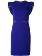Emilio Pucci - Ruffled Cap Sleeve Dress - Women - Silk/polyamide/polyester/viscose - 46, Pink/purple, Silk/polyamide/polyester/viscose