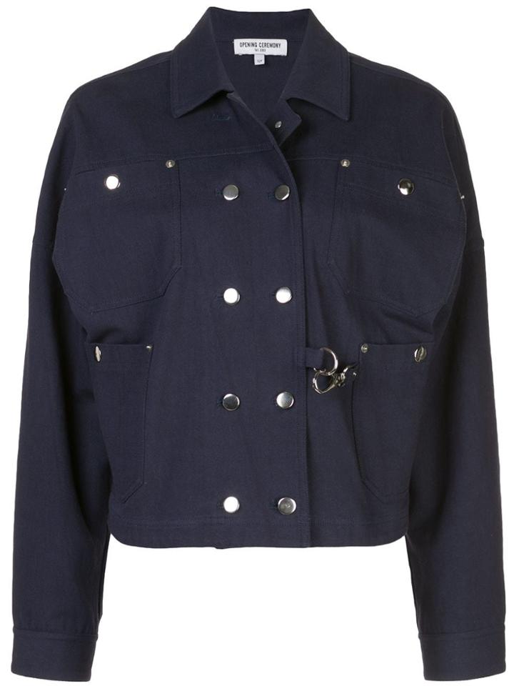 Opening Ceremony Snap Boxy Jacket - Blue