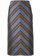 Fendi Geometric Colour Block Stripes Skirt - Blue