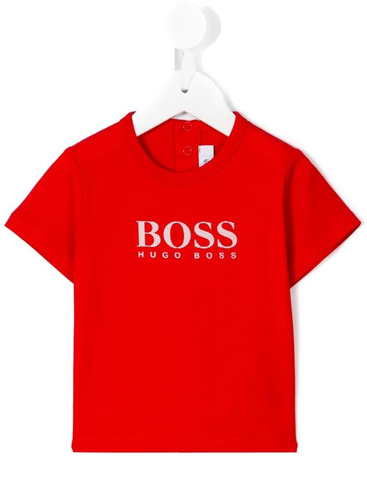 Boss Kids - Logo Print T-shirt - Kids - Cotton - 18 Mth, Red