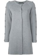 Boutique Moschino Single Breasted Coat, Women's, Size: 44, Grey, Virgin Wool