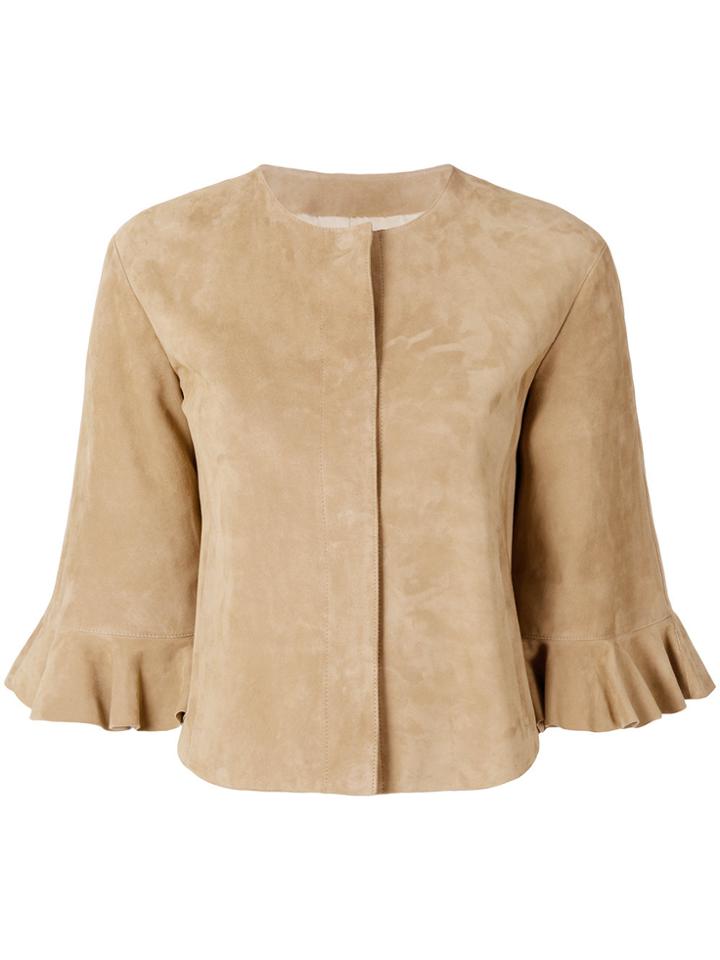 Drome Frill Sleeve Jacket - Nude & Neutrals